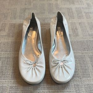 Ecco White Patent Leather Flats